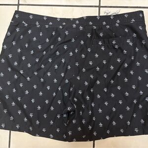 Mens Penguin cute Swim Shorts Black and White penguins and details, size 36